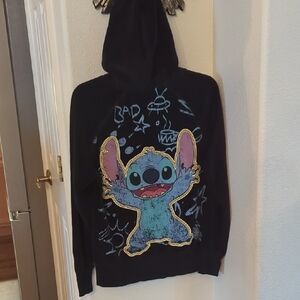 Disney Stitch Black Velvet Hoodie